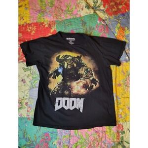 DOOM T-Shirt Mens Small Black 2016 Bethesda Softworks Gaming Retro